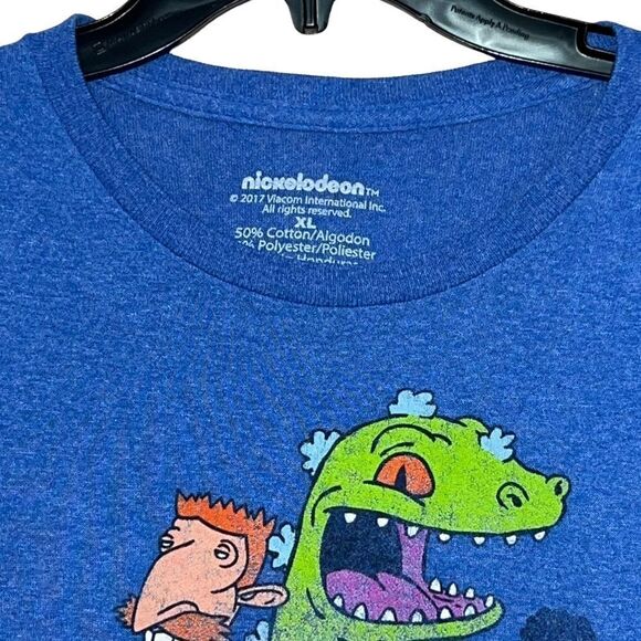 Nickelodeon mens xl toons distressed blue short sleeve tee shirt - Picture 3 of 6